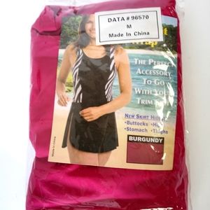 Trim Suit Burgundy Full Coverage Swimsuit Wrap Sz M (14-18) NIB